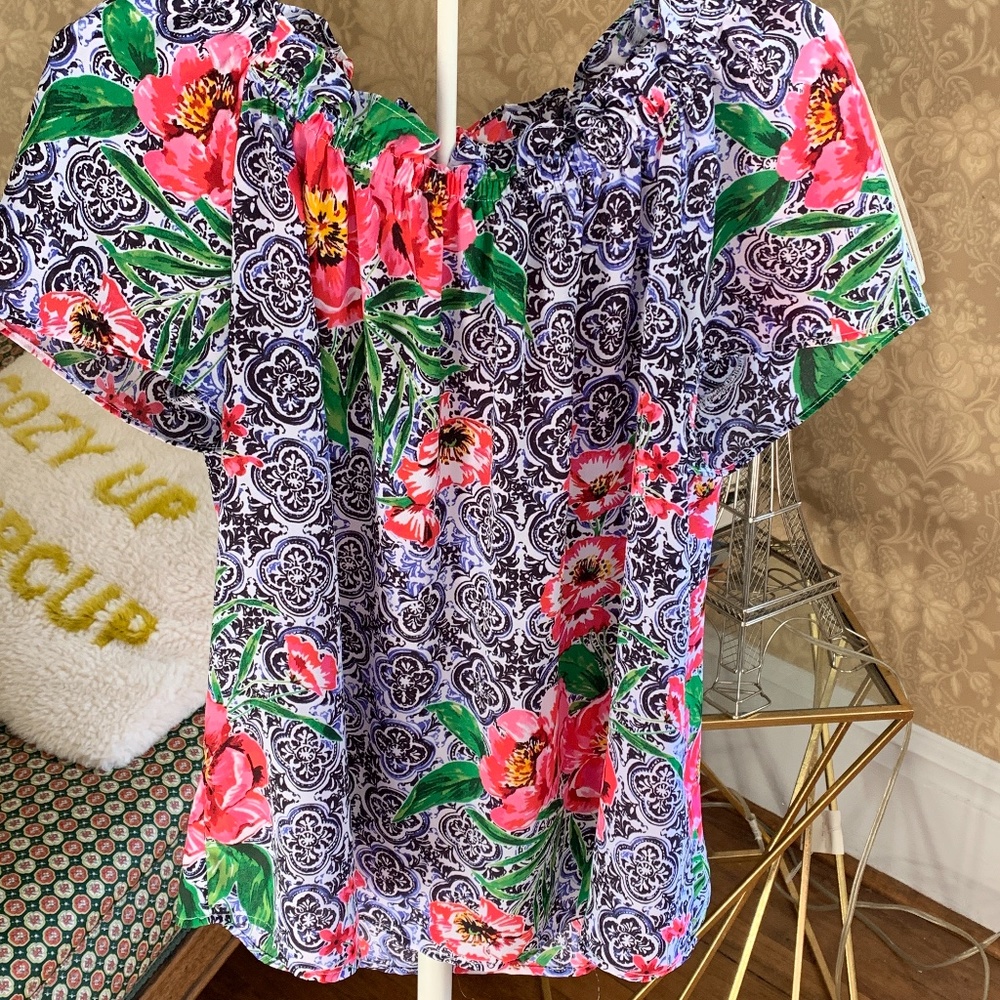 Talbots petites floral blouse. Never worn